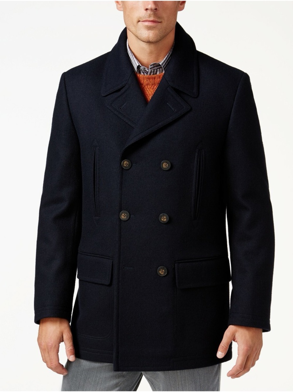 Ralph Lauren Navy Pea Coat — 42R